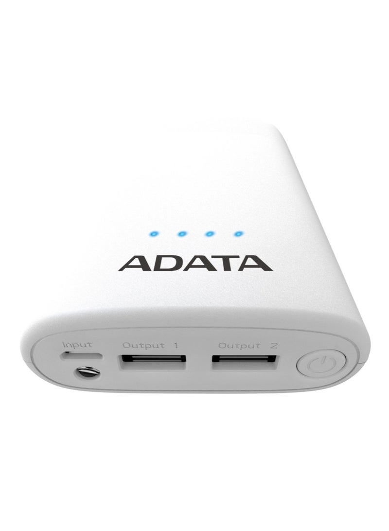 أداتا ADATA P10050V بنك الطاقة 10050 مللي أمبير أبيض - Image 3